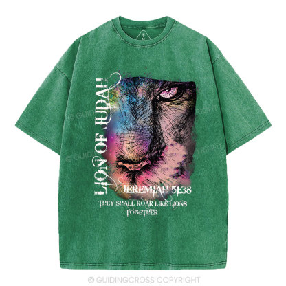 Lion Of Judah Christian Washed T-Shirt