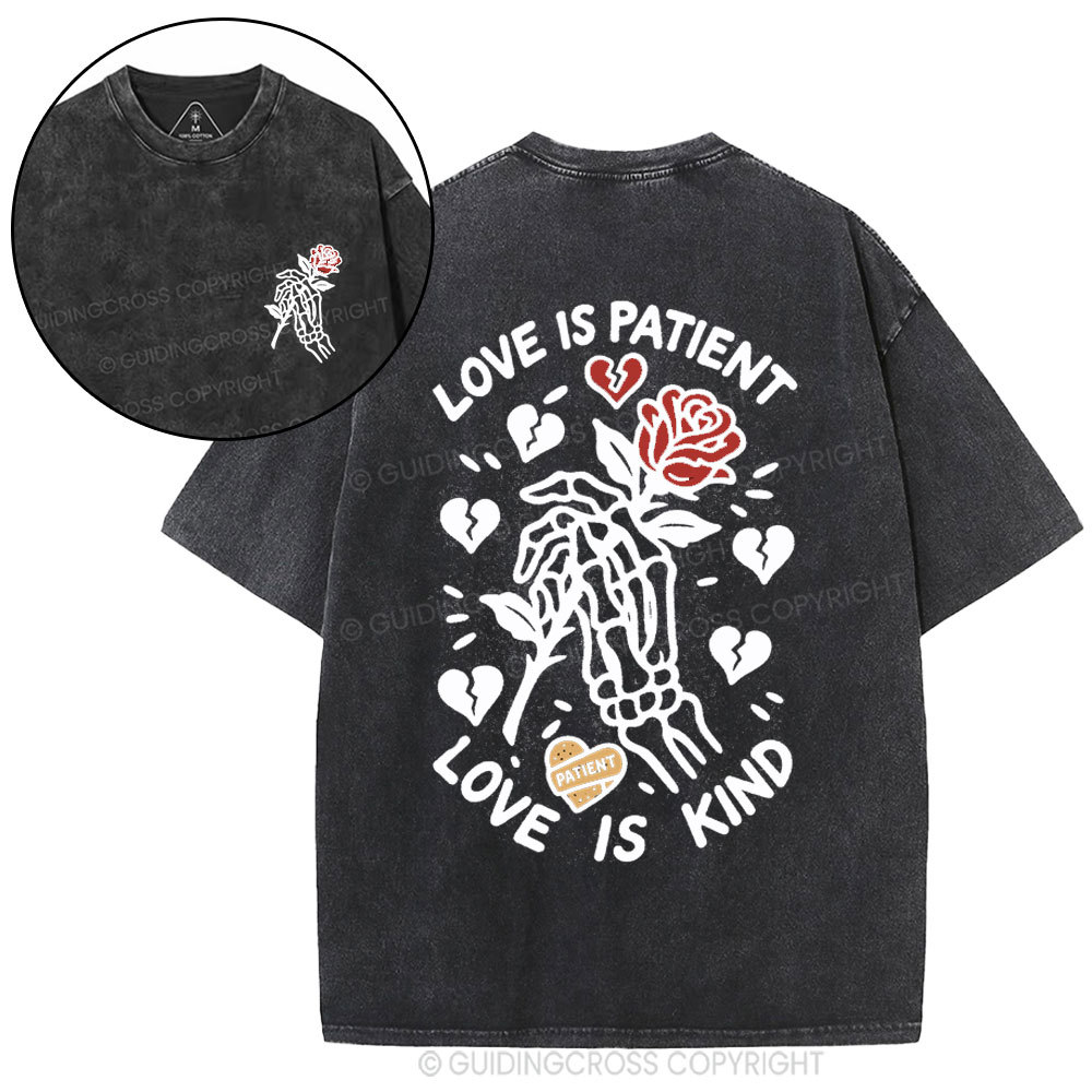 Love Is Patient Christian Washed T-Shirt
