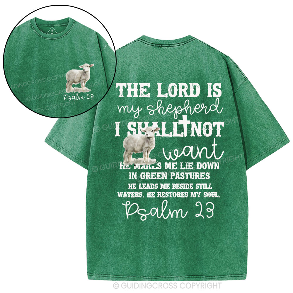 The Lord Is My Shepherd Christian Washed T-Shirt