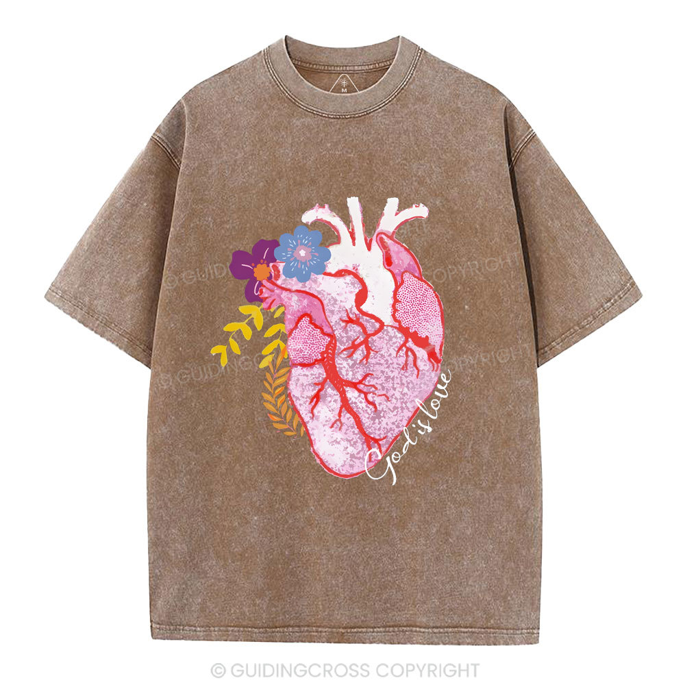 God Is Love  Christian Washed T-Shirt