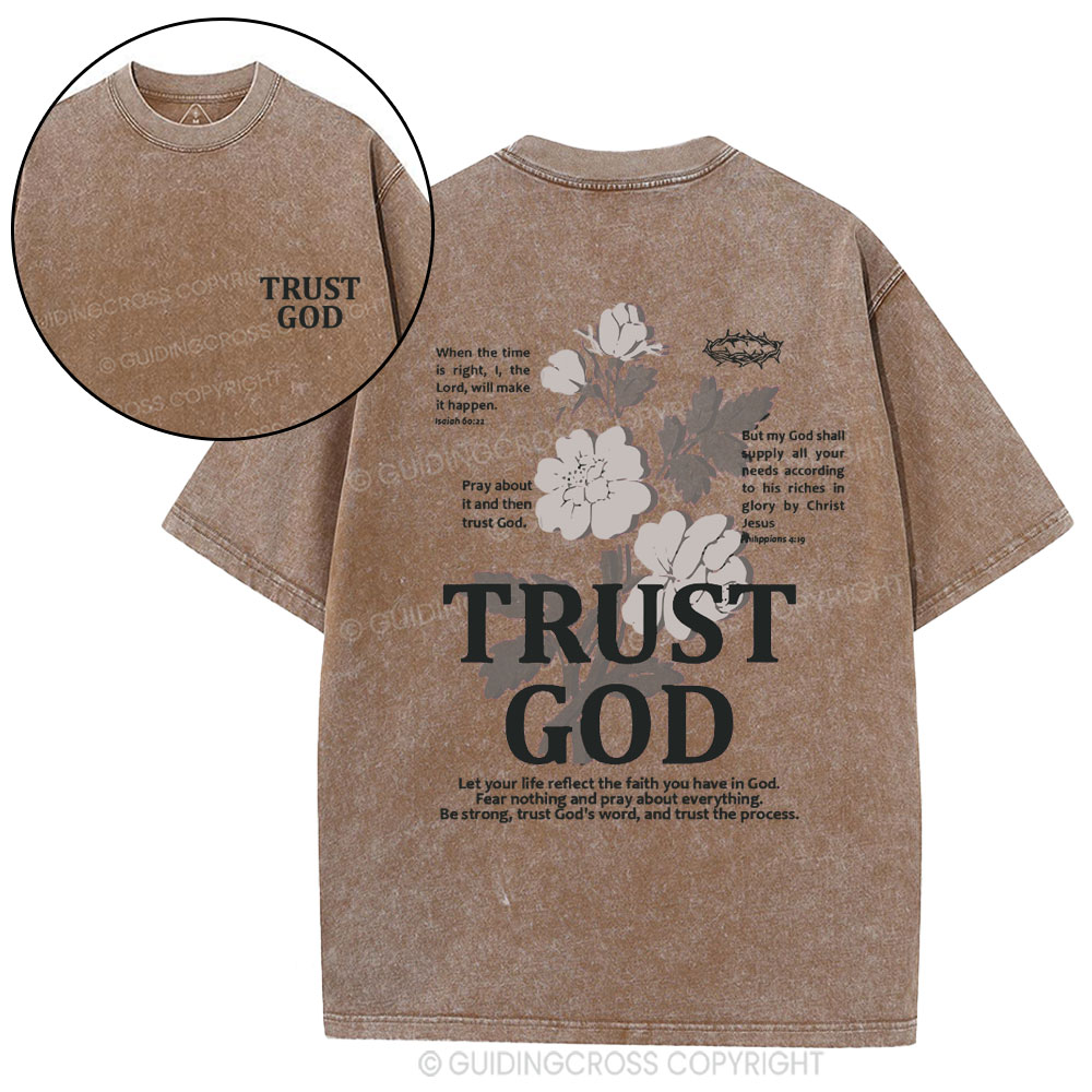 Trust God Christian Washed T-Shirt