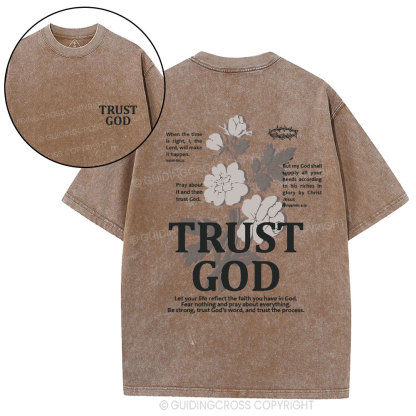 Trust God Christian Washed T-Shirt