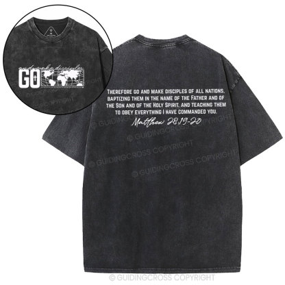 Go And Make Disciples Christian Washed T-Shirt