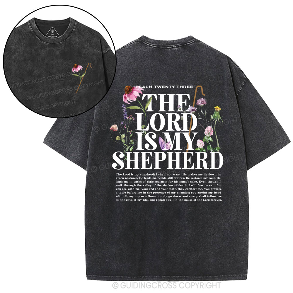 The Lord Is My Shepherd Christian Washed T-Shirt