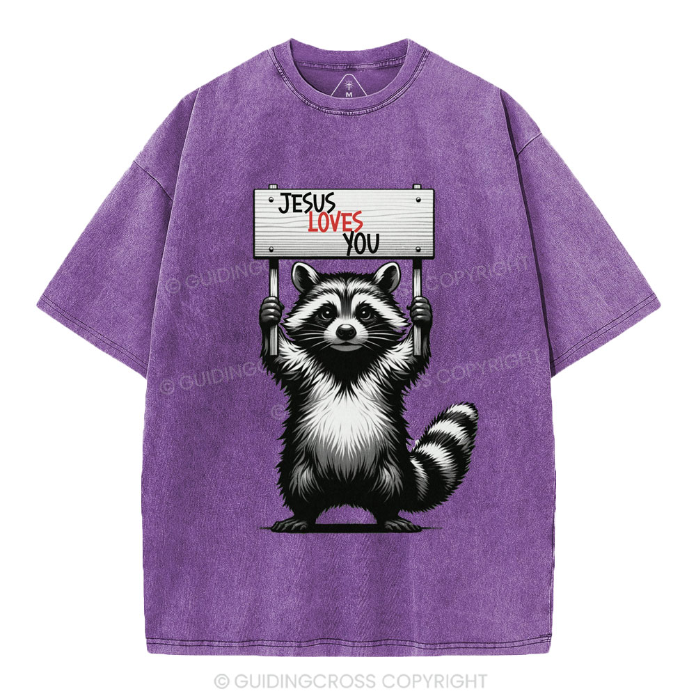 Jesus Loves You Christian Washed T-Shirt