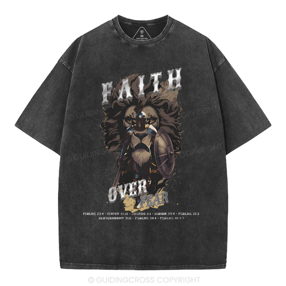 Faith Over Fear Christian Washed T-Shirt