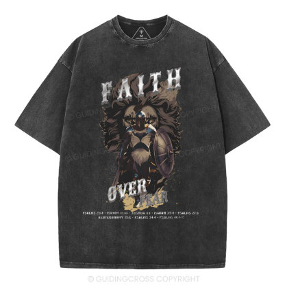 Faith Over Fear Christian Washed T-Shirt
