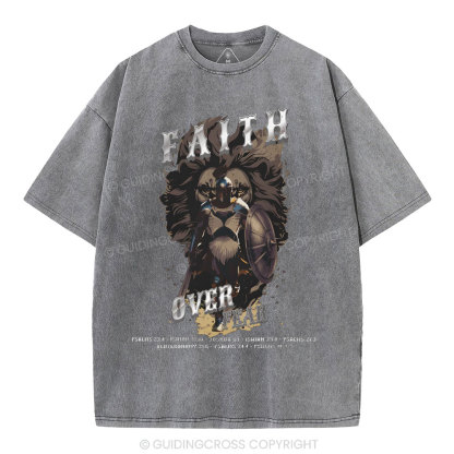 Faith Over Fear Christian Washed T-Shirt