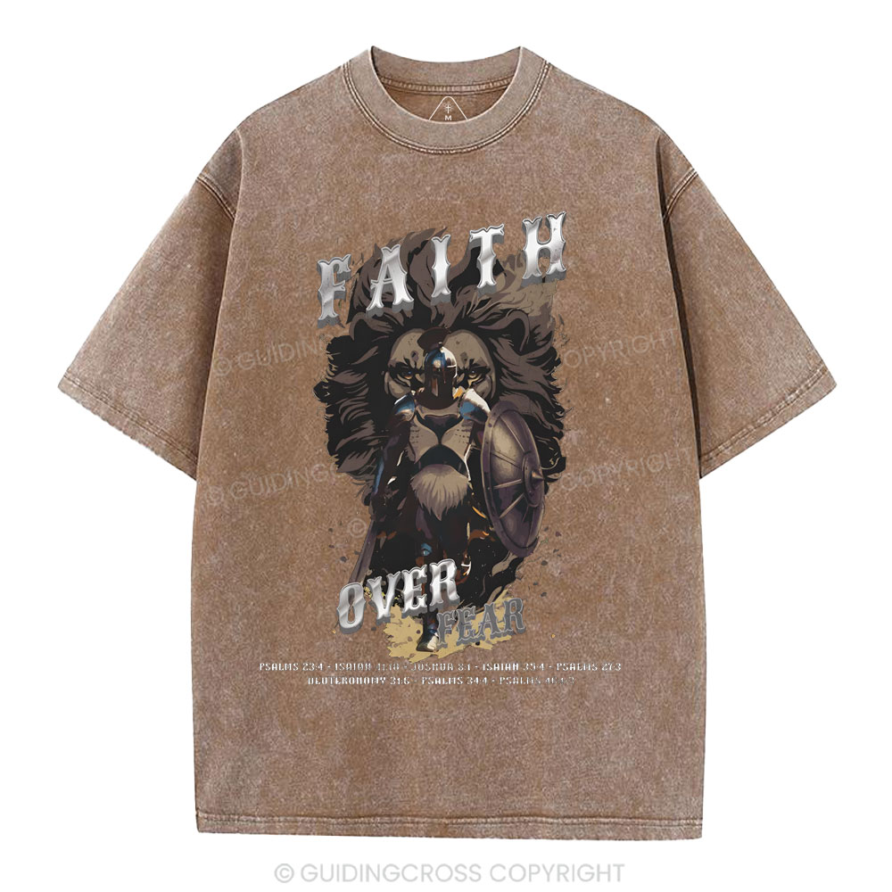 Faith Over Fear Christian Washed T-Shirt
