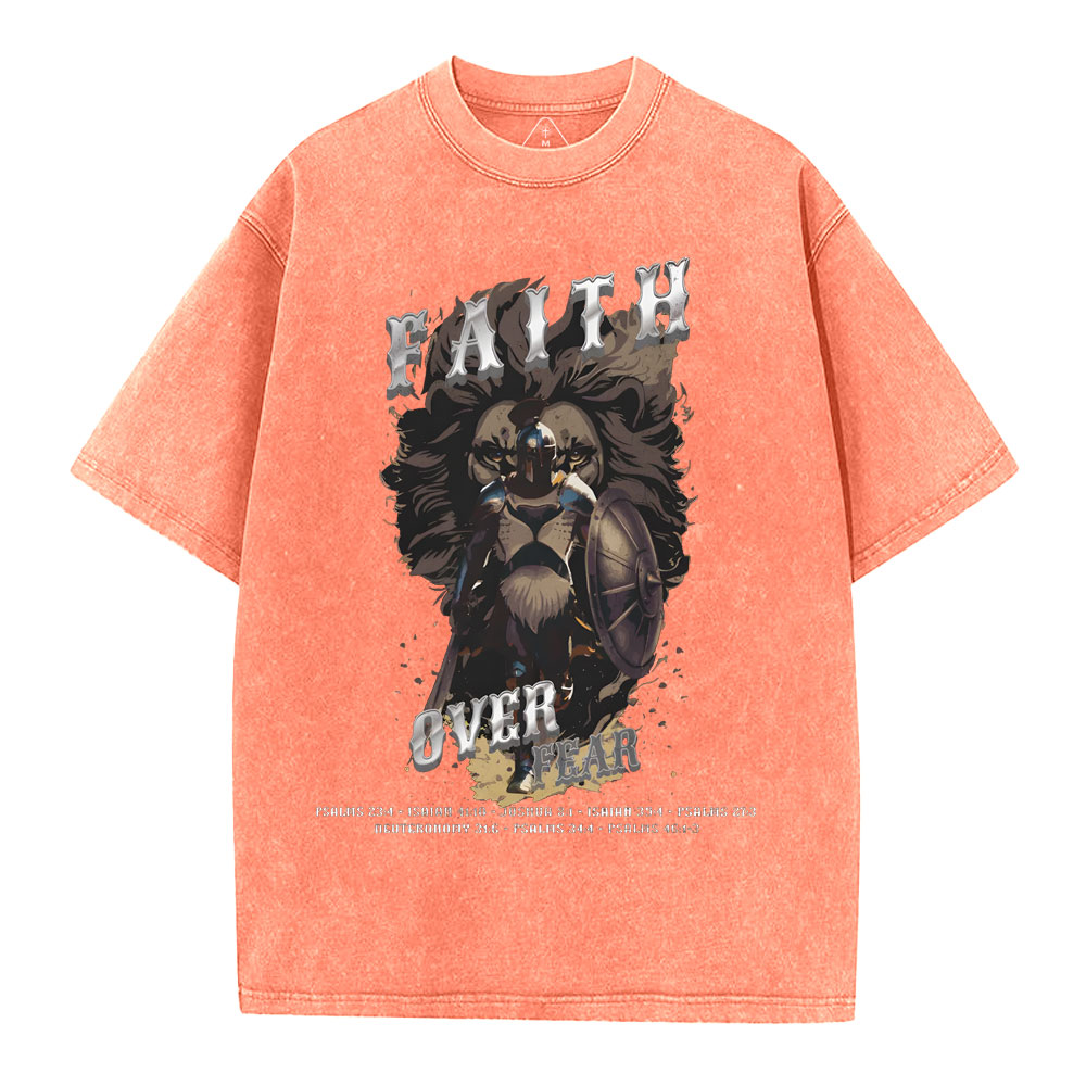 Faith Over Fear Christian Washed T-Shirt