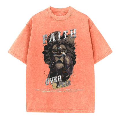Faith Over Fear Christian Washed T-Shirt