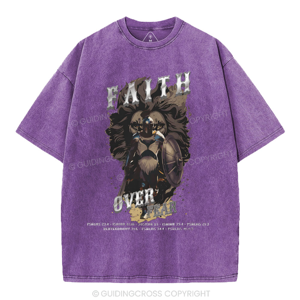 Faith Over Fear Christian Washed T-Shirt
