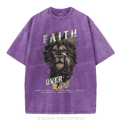 Faith Over Fear Christian Washed T-Shirt