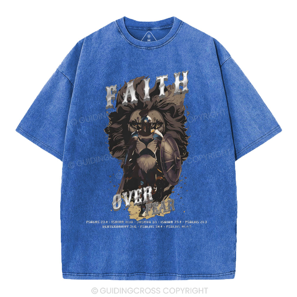 Faith Over Fear Christian Washed T-Shirt