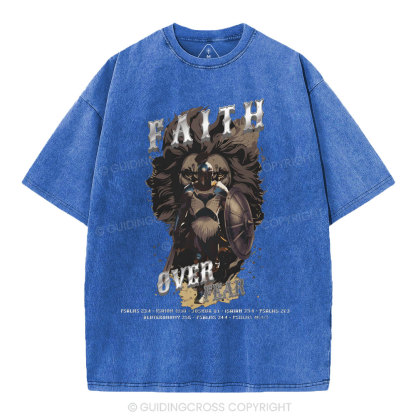 Faith Over Fear Christian Washed T-Shirt