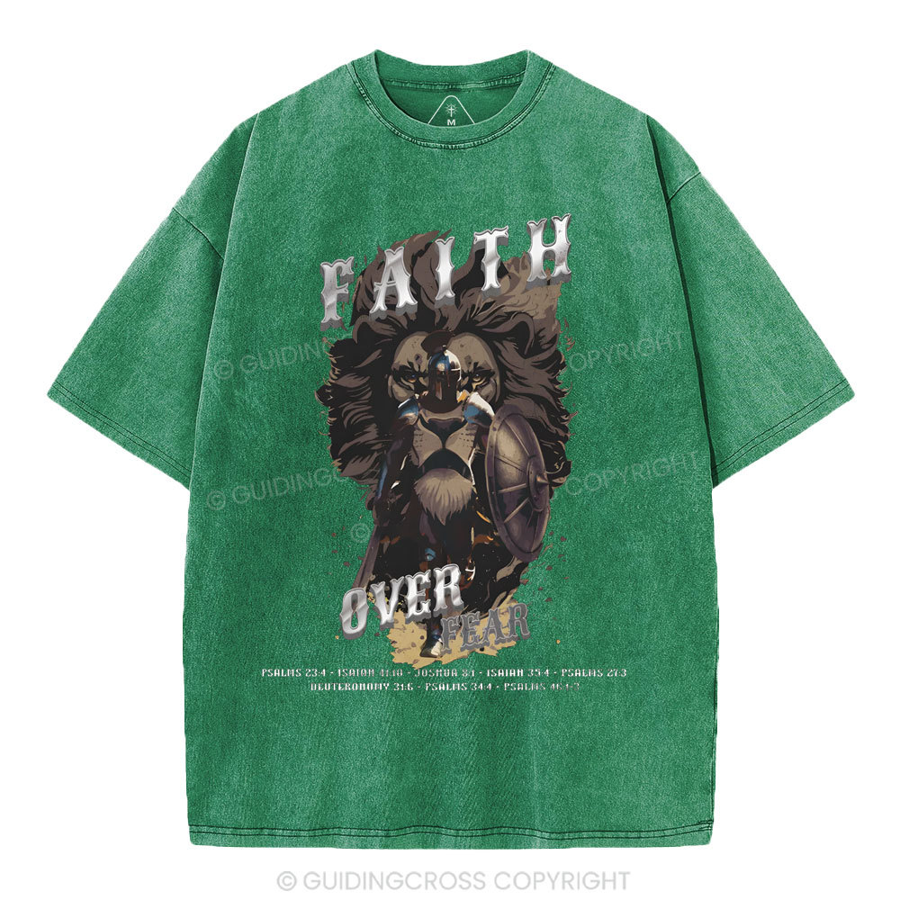 Faith Over Fear Christian Washed T-Shirt