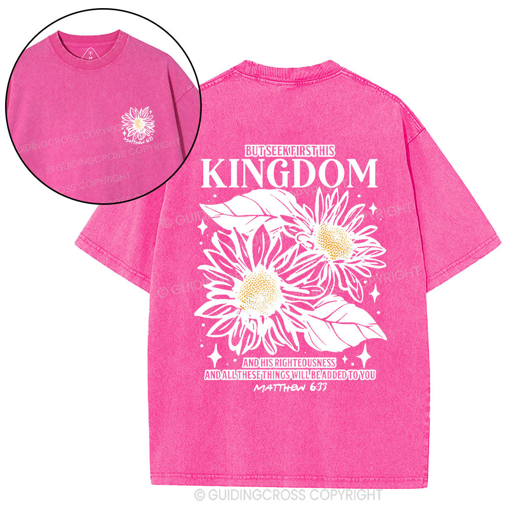 But Seek First His Kingdom Christian Washed T-Shirt