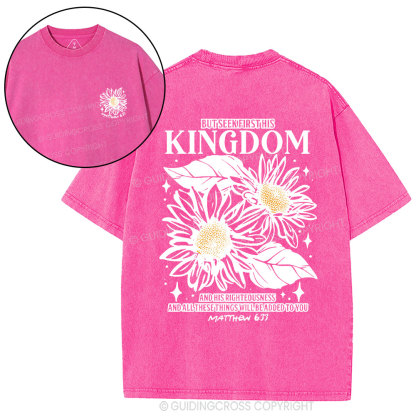 But Seek First His Kingdom Christian Washed T-Shirt