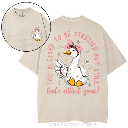 God's Silliest Goose Christian Washed T-Shirt