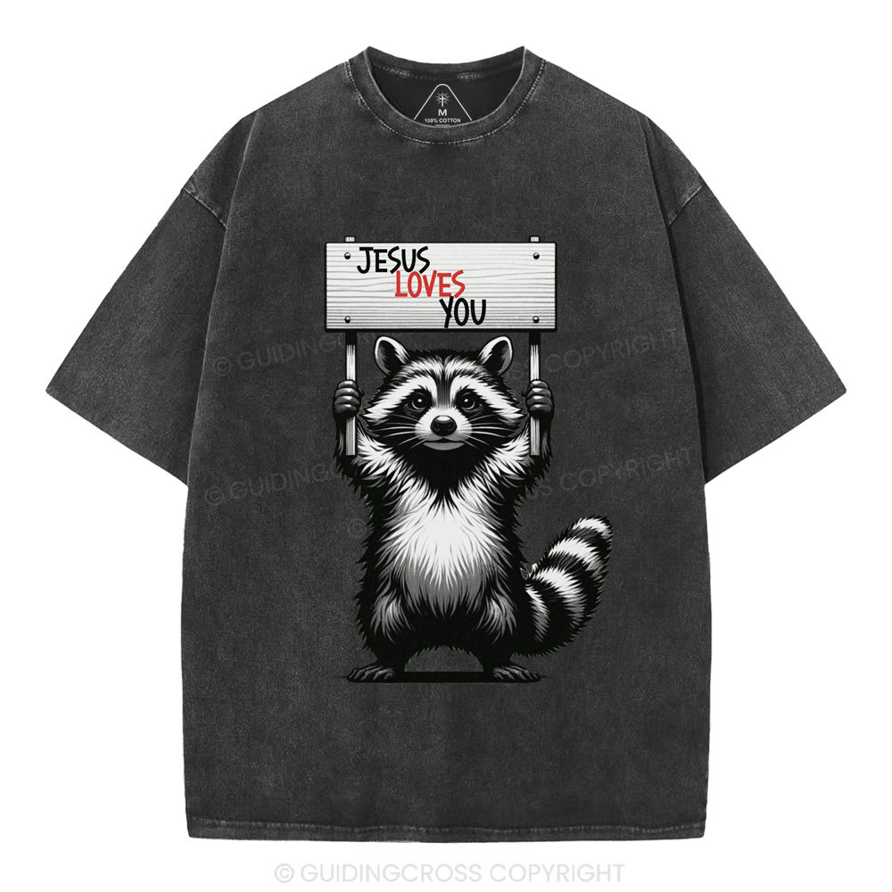 Jesus Loves You Christian Washed T-Shirt