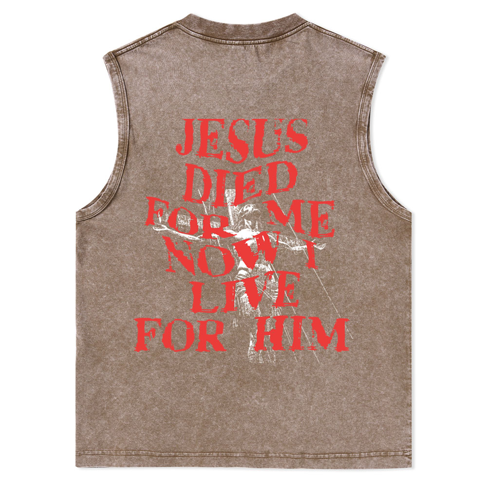 Jesus Died For Us Christian Washed Tank Top