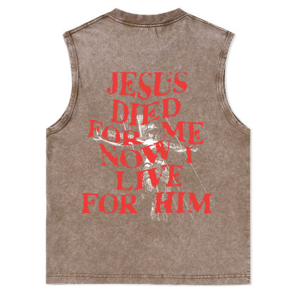 Jesus Died For Us Christian Washed Tank Top