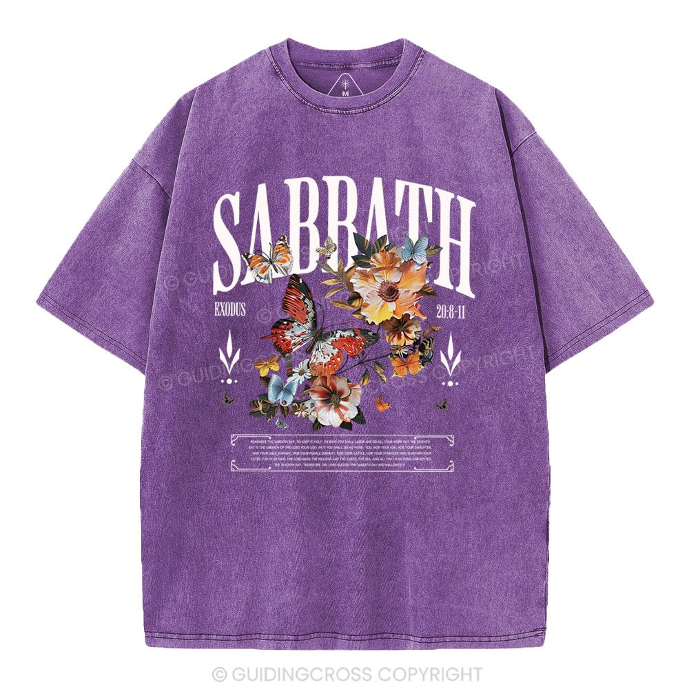 Sabbath Shalom Christian Washed T-Shirt