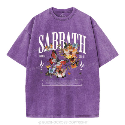 Sabbath Shalom Christian Washed T-Shirt