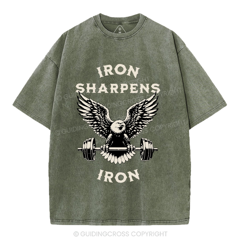 Iron Sharpens Christian Washed T-Shirt