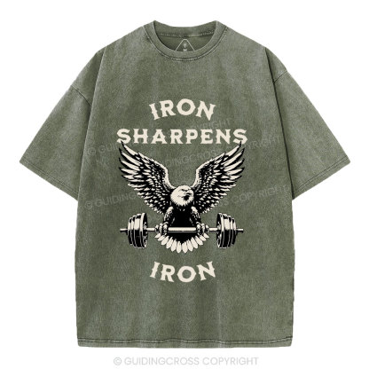 Iron Sharpens Christian Washed T-Shirt