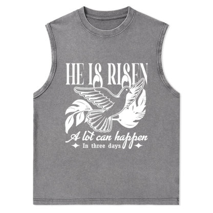 He Is Risen Christian Washed Tank Top