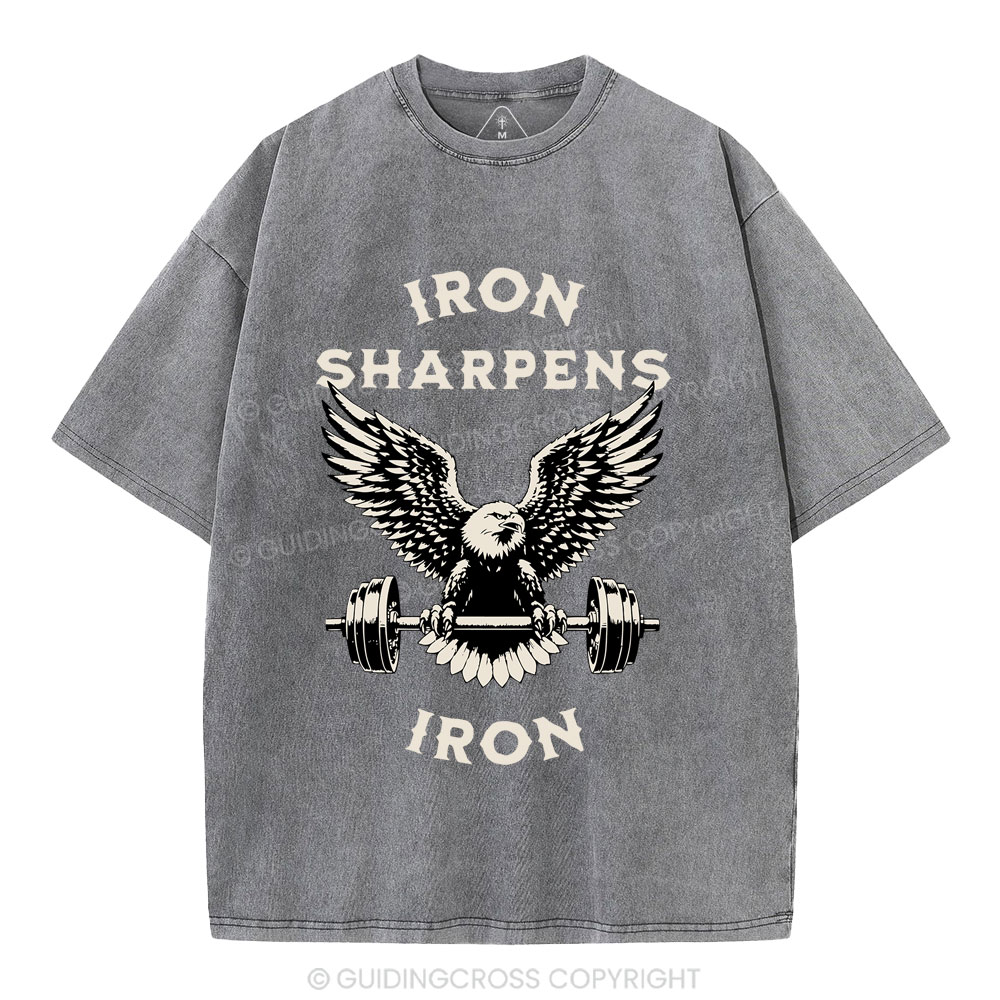 Iron Sharpens Christian Washed T-Shirt