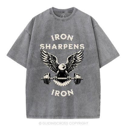 Iron Sharpens Christian Washed T-Shirt