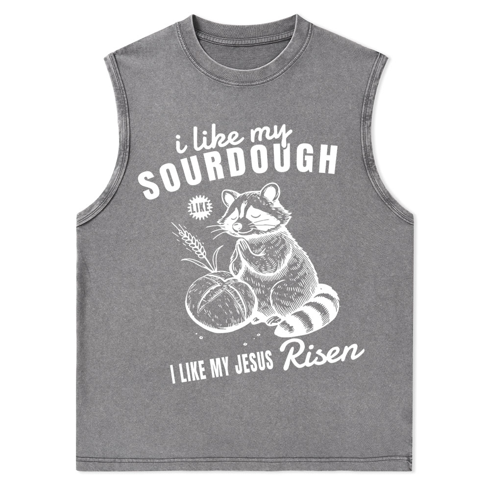 I Like My Jesus Risen Christian Washed Tank Top