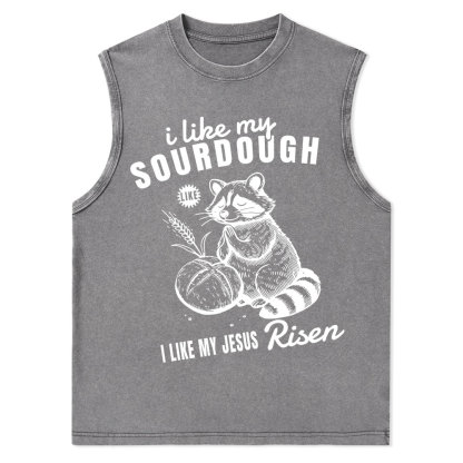 I Like My Jesus Risen Christian Washed Tank Top