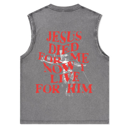 Jesus Died For Us Christian Washed Tank Top