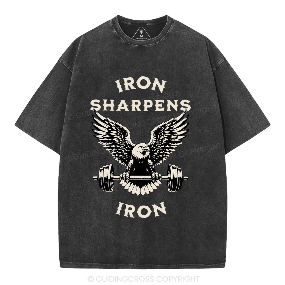 Iron Sharpens Christian Washed T-Shirt