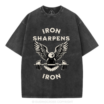 Iron Sharpens Christian Washed T-Shirt