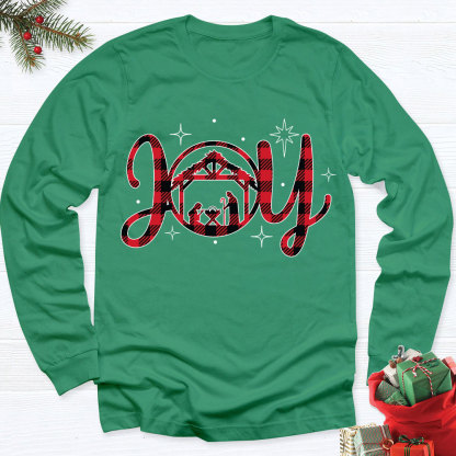 Nativity Scene Joy Christmas Long Sleeve T-Shirt