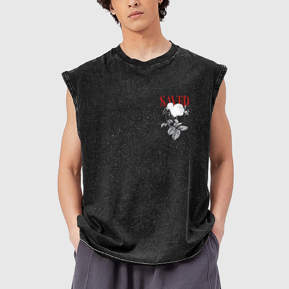 Saved By Grace Christian Washed Tank Top