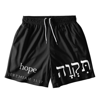 The Hope Black Christian Mesh Shorts