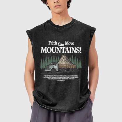 Faith Can Move Mountains Christian Washed Tank Top