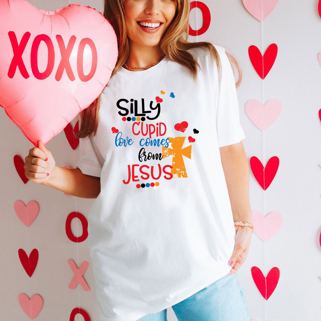 Silly Cupid love Comes From Jesus Christian T-Shirt