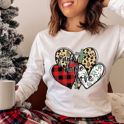Faith Love Christmas Christian Long Sleeve T-Shirt