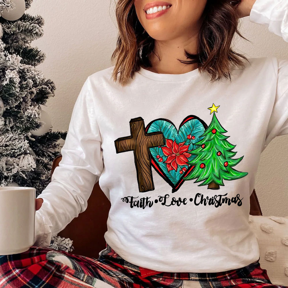 Faith Hope Love Christmas Long Sleeve T-Shirt