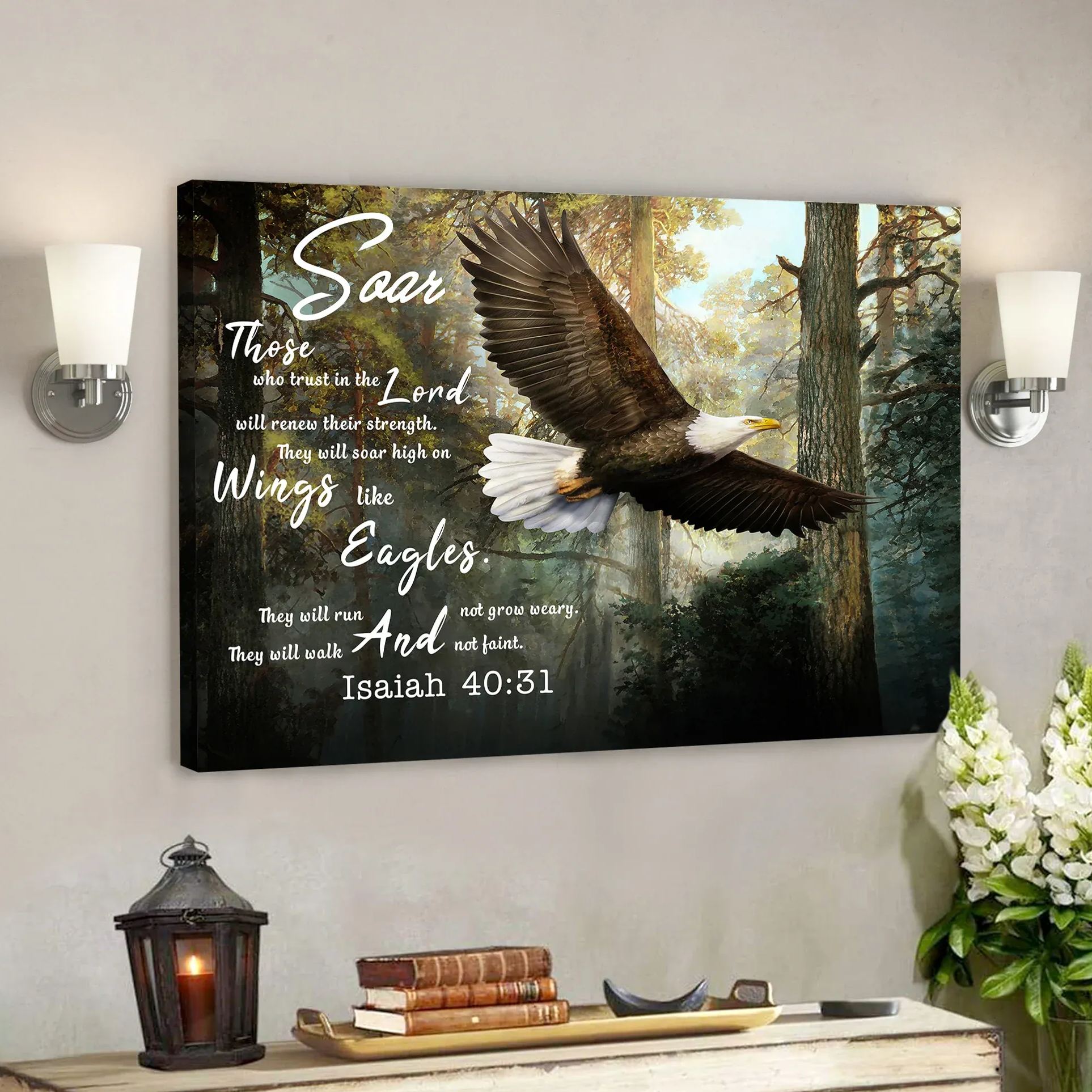 Soar On Wings Like Eagles Canvas Wall Art