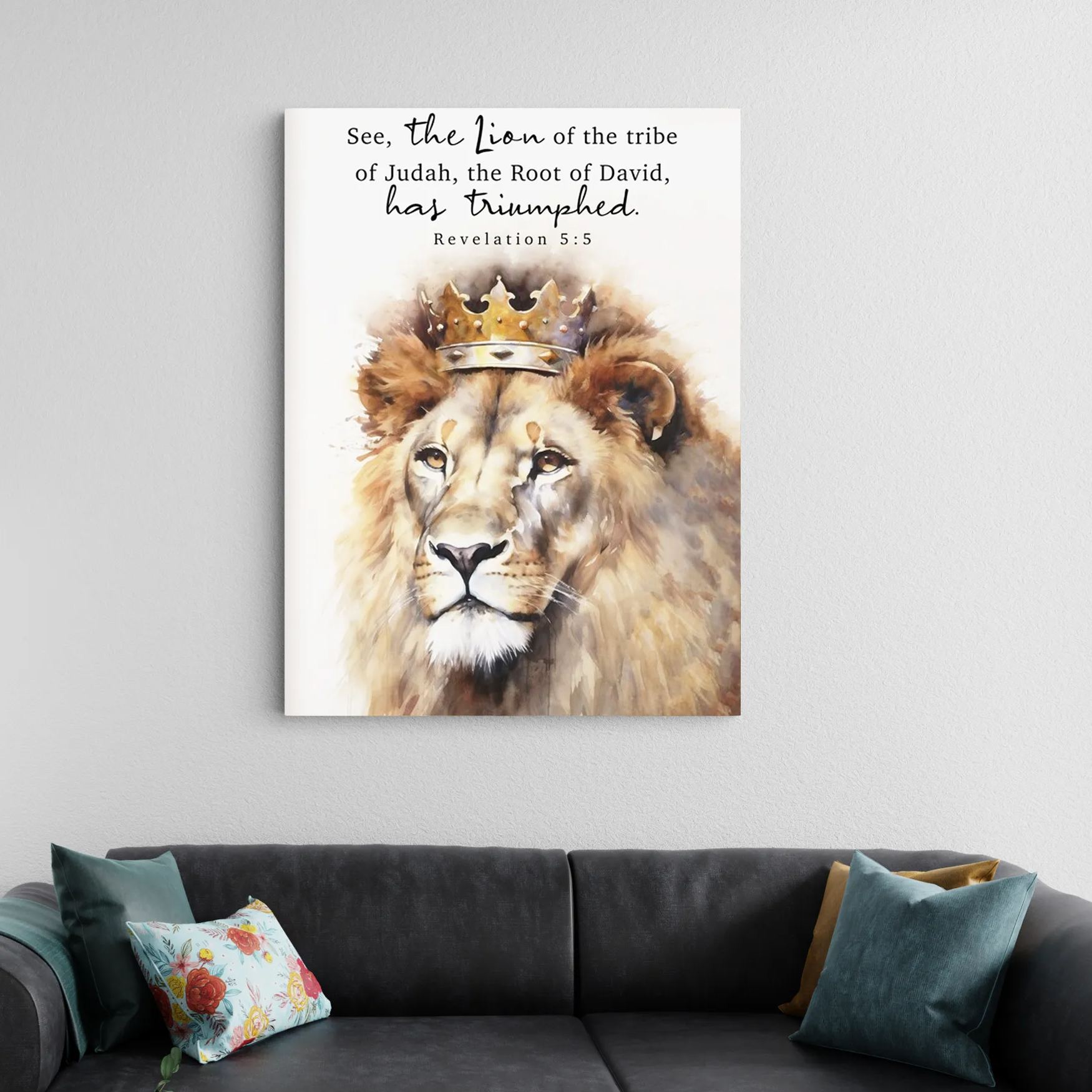 Revelation 55 Lion Of Judah Canvas Wall Art Sale GuidingCross