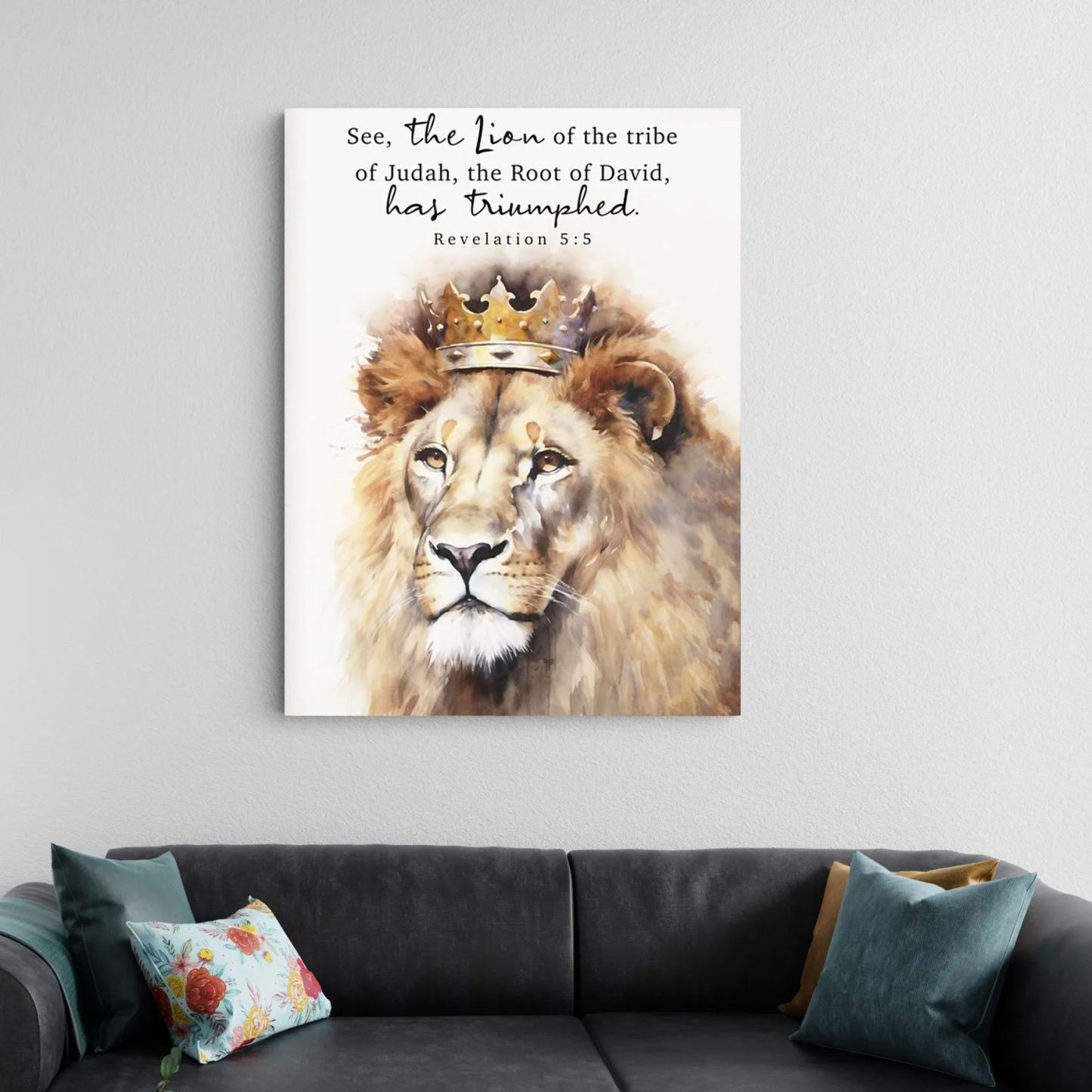 Revelation 5:5 Lion Of Judah Canvas Wall Art Sale - GuidingCross