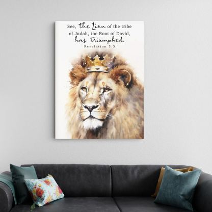 Revelation 5:5 Lion of Judah Canvas Wall Art