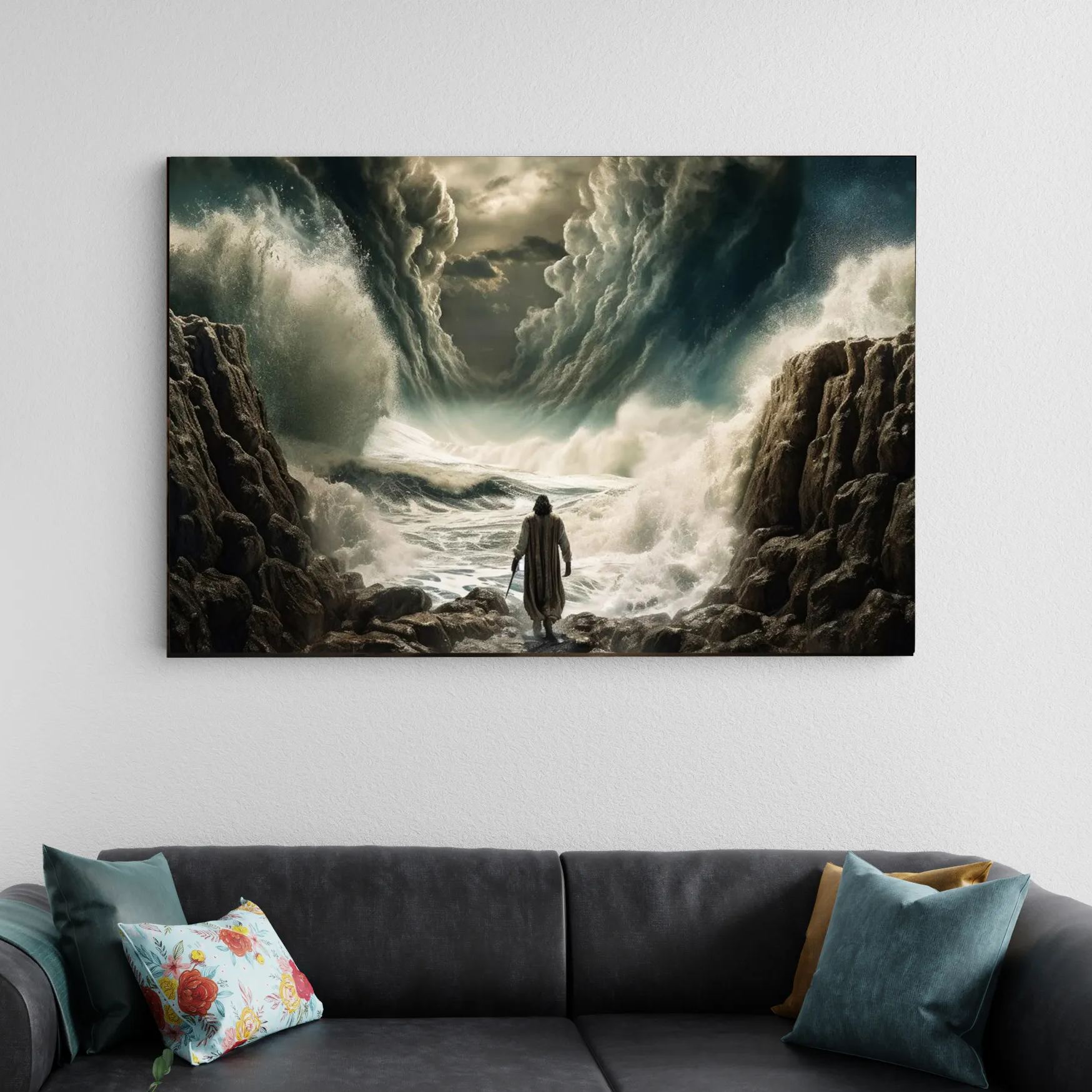Moses Parting The Red Sea Canvas Wall Art Sale - GuidingCross